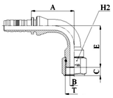 HEMBRA CODO 90º ORFS M82492